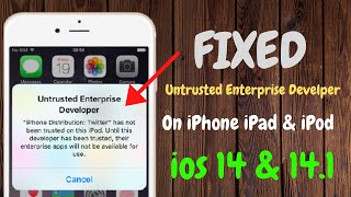 FiX Untrusted Enterprise Developer  How To Verify Tweaked Apps On iPhone iPad iOS 14 iOS 141 [upl. by Bone89]