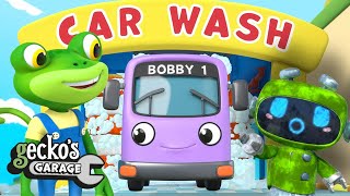 Bobby The Bus Car Wash Fun Time｜NEW Geckos Garage｜Bus Videos For Kids｜Learning Videos for Toddlers [upl. by Arised]