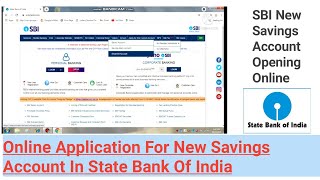 State Bank Of India Online Savings Account OpeningNew SBI Account OnlineSBI New Account From PC [upl. by Feltie953]