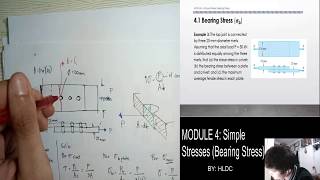 MODULE 4 part 2  Bearing Stress [upl. by Dnomayd801]