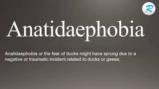 How to pronounce Anatidaephobia [upl. by Sher]