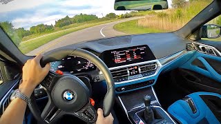 2021 BMW M4 Base 6Speed Manual  POV First Impressions [upl. by Chlores]