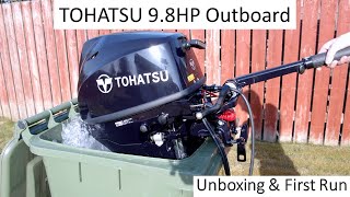 Tohatsu 98HP Outboard  Unboxing amp First Run [upl. by Aigneis]