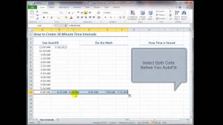 How to Create 30 Minute Time Intervals in Excel [upl. by Eanerb]