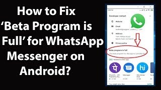 How to Fix Beta Program is Full for WhatsApp Messenger on Android [upl. by Keeley]