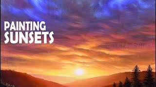 How to Paint a Gorgeous Sunset  Acrylic Painting [upl. by Gothart]