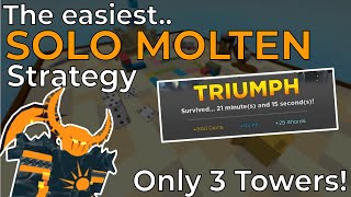 EASIEST SOLO MOLTEN TRIUMPH  Tower Defense Simulator Roblox [upl. by Betty]