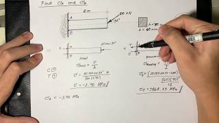 Strength of Materials  Combined Stresses Sample Problem [upl. by Gaby519]