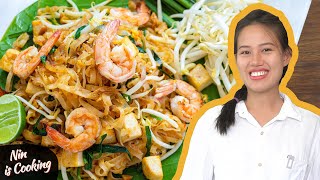 How to Authentic Shrimp Pad Thai Noodles Recipe [upl. by Tenahs291]