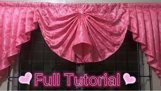 Valance Curtain with Swag amp Bell  How To Make A Simple Curtain  Full Tutorial For Beginners [upl. by Buckley]