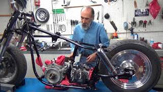 Harley Davidson Shovelhead Motor Installation [upl. by Aknahs]