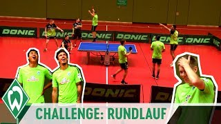 TischtennisChallenge Rundlauf mit Max Kruse amp Bastian Steger  SV Werder Bremen [upl. by Odlavso]