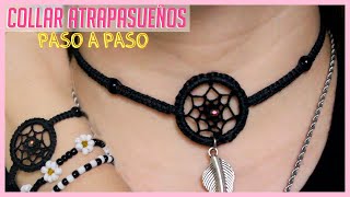 Como hacer un CHOKER ATRAPASUEÑOS con hilo Facil✨ DIY dreamcatcher necklace🌙 [upl. by Tergram774]