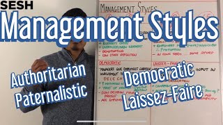 Authoritarian Paternalistic Democratic amp LaissezFaire  ManagementLeadership Styles [upl. by Harrietta]