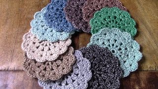 Haken  tutorial 338 Onderzetters met minibolletjes [upl. by Oek]