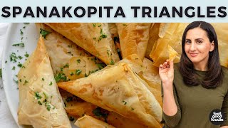 Easy Spanakopita  Traditional Feta amp Spinach Appetizer [upl. by Acherman]