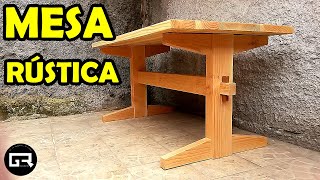 MESA DE MADERA RUSTICA COMO HACER WOODEN TABLE [upl. by Nwadrebma]