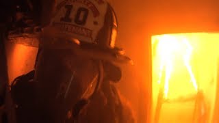 Firefighter Helmet Cam Clearbrook VA Structure Fire [upl. by Akinirt]