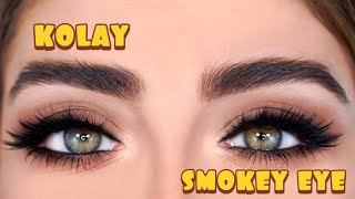 KOLAY SMOKEY GÖZ MAKYAJI NASIL YAPILIR [upl. by Akcemat]