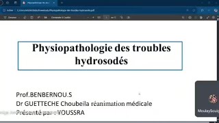 physiopathologie des troubles hydrosodés [upl. by Essyle]