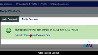 SBI RINB – How to Change Login or Profile Password on Online SBI [upl. by Wernda232]