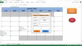 EXCEL VBA  Comment saisir vos Rendezvous dans un Calendrier [upl. by Refinej]