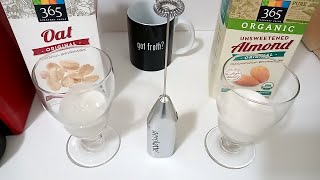 Oat Milk vs Almond Milk part 2 Frothing Test [upl. by Ecirtnahc76]