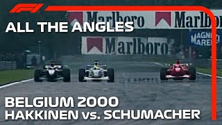 Hakkinen Surprises Schumacher With Double Overtake  All The Angles  2000 Belgian Grand Prix [upl. by Esyak930]