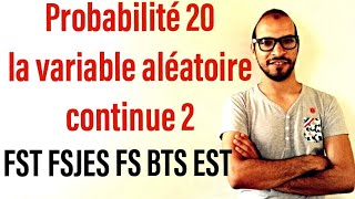 Probabilité 20  la variable aléatoire continue 2 s2lafac adnantaalim [upl. by Assiroc]