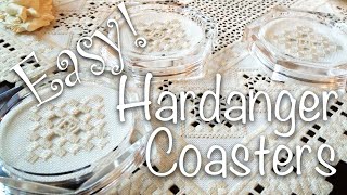 Hardanger Embroidery Tutorial for Beginners Hardanger Embroidery in a Coaster [upl. by Noel]