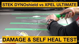 XPEL Ultimate Plus vs STEK DYNOshield WATCH ME DESTROY THIS BENZ TRUNK  Self Healing  Damage test [upl. by Drofnil]