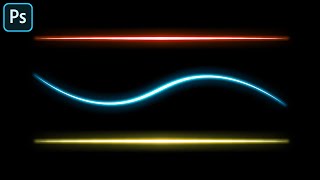 Easy Neon Glow Effect  Light Lines  Photoshop Tutorial [upl. by Wendolyn]