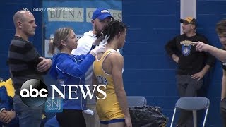 NJ high school wrestler forced to cut dreadlocks [upl. by Ahserb611]