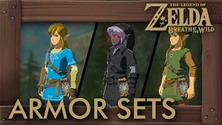 Zelda Breath of the Wild  All Armor Sets amp Amiibo Outfits [upl. by Porter]