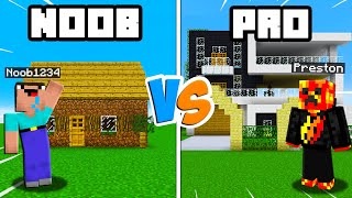 Noob Vs Pro House Battle  Preston Minecraft [upl. by Elboa774]