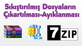 Sıkıştırılmış Parçalı Dosyaların Çıkartılması Ayıklanması WinrarWinzip7zip [upl. by Paxon]