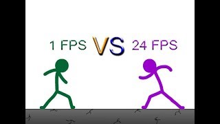 1 FPS VS 24 FPS Stickman Fight [upl. by Ahsimit]