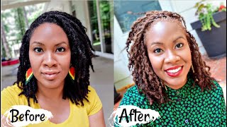 How I Colored My Locs Using Dark amp Lovely Golden Bronze  Naturally Michy [upl. by Haddad]