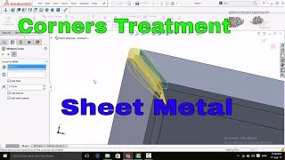 SolidWorks Tutorial Corner Treatment Sheet Metal Tutorial [upl. by Ahtekahs910]