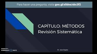 Capítulo Métodos en una Revisión sistemática [upl. by Ahsrats]