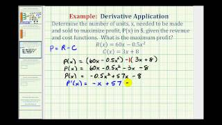 Ex Derivative Application  Maximize Profit [upl. by Phylis170]