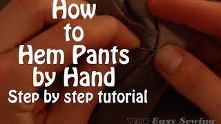 How to Hem Pants by Hand  Step by Step [upl. by Akinert]