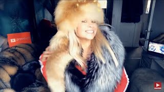 1000💰FOX fur hats try on haul WINTER ASMR [upl. by Zsamot506]