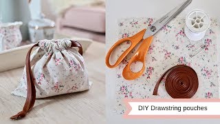 DIY drawstring pouches easy sew [upl. by Barthol]