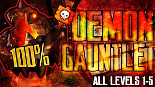 DEMON GAUNTLET ALL LEVELS 100 LEVEL 15  GEOMETRY DASH 21 THE LOST GAUNTLETS [upl. by Tani]