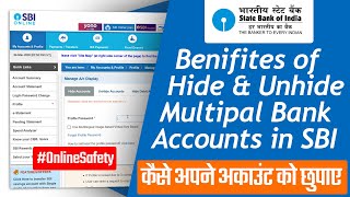 How to hide amp unhide account sbi  Unhide and Fix SBI account not mapped problem [upl. by Siddra]