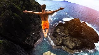 Cliff Jumping Hawaii 20  80 Foot Jump [upl. by Aihpled191]