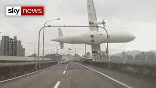 Taiwan Plane Crash Passenger Jet Hits Bridge [upl. by Eisnil]