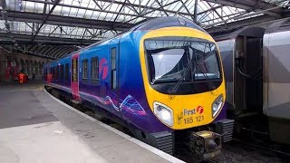 First Transpennine Express Class 185 At Newcastle Train Station [upl. by Aksehcnarf769]