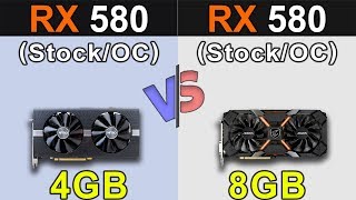 RX 580 4GB Vs RX 580 8GB  Stock and Overclock  New Games Benchmarks [upl. by Ygief]